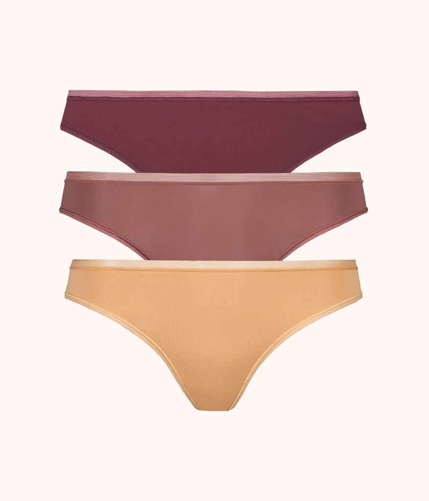 The Nude No Show Thong Bundle: Toasted Almond/Umber/Warm Oak