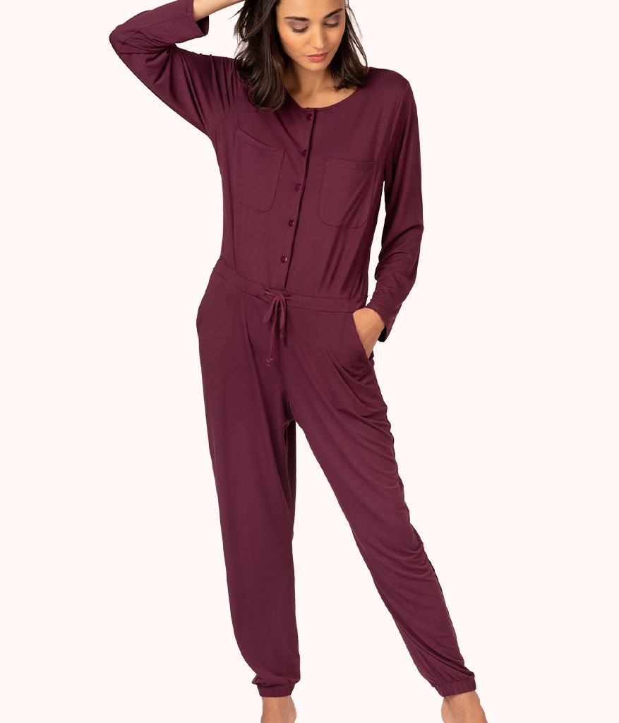 The All-Day Crew Jumpsuit: Plum
