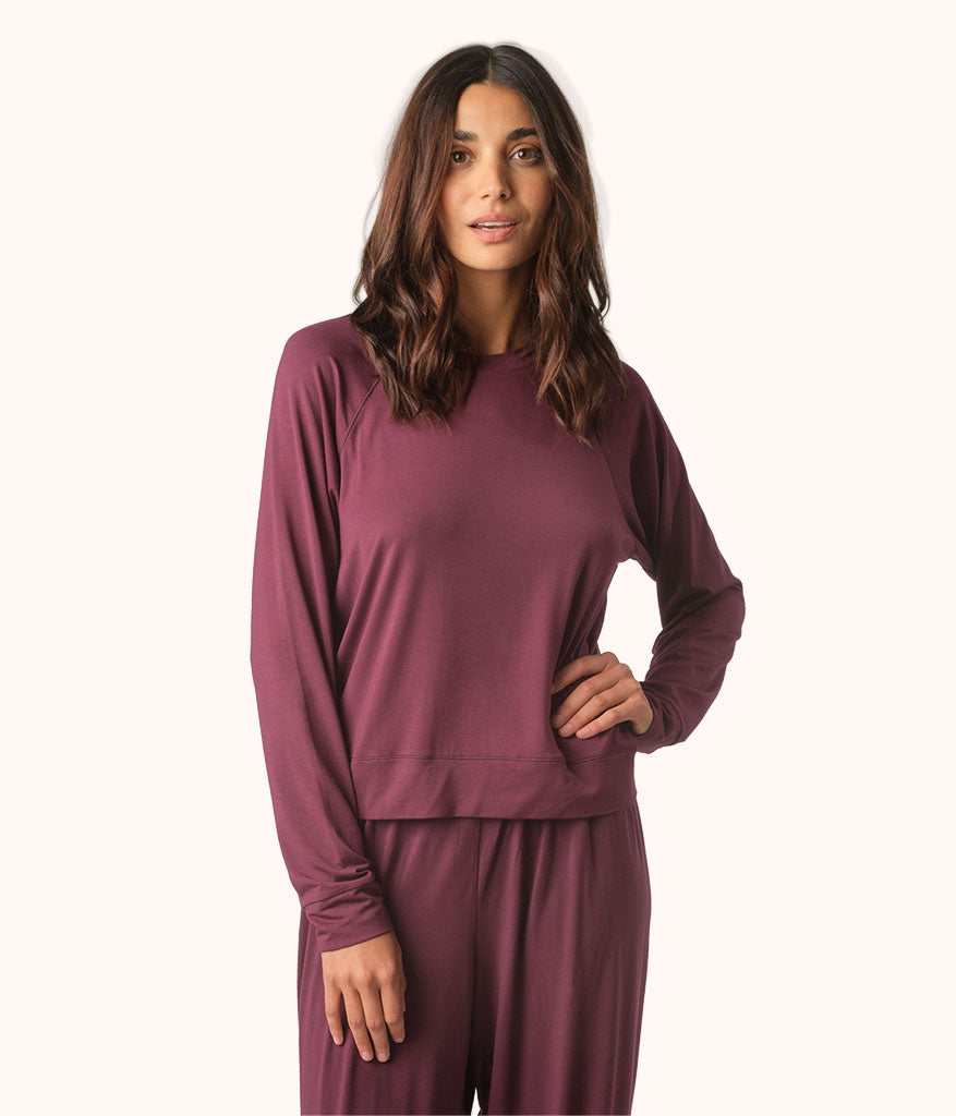 The All-Day Crew Long-Sleeve: Plum