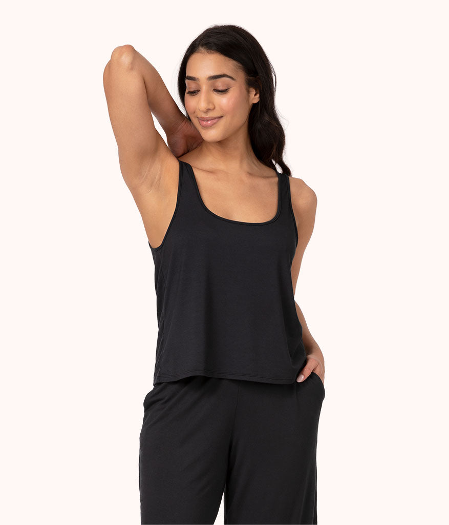 The All-Day Scoop Tank: Jet Black
