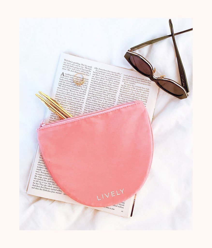 The Crescent Zip Pouch: Pink