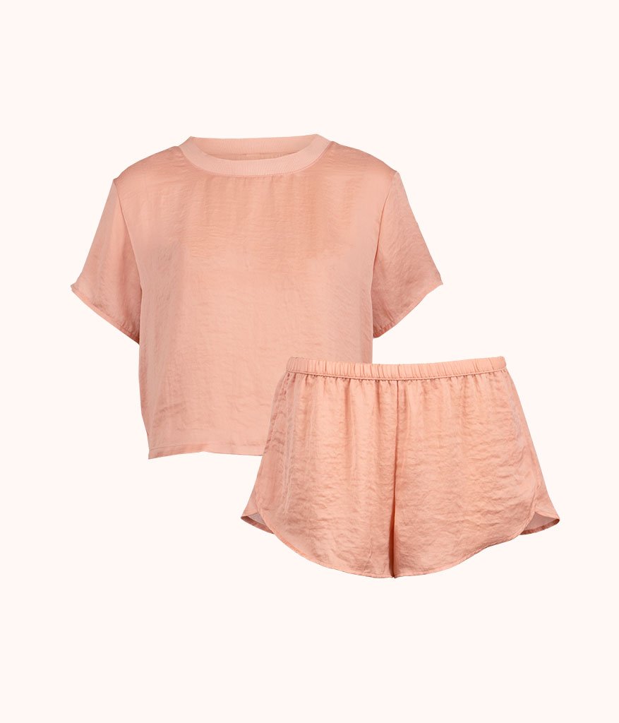 The Boxer Lounge Tee & Short Bundle: Shell Pink